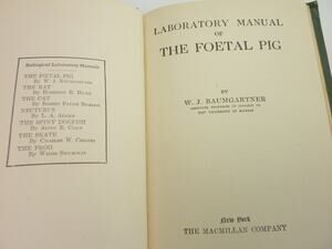 Vintage 1946 Book Laboratory Manual Foetal Pig WJ Baumgartner Macmillan Anatomy